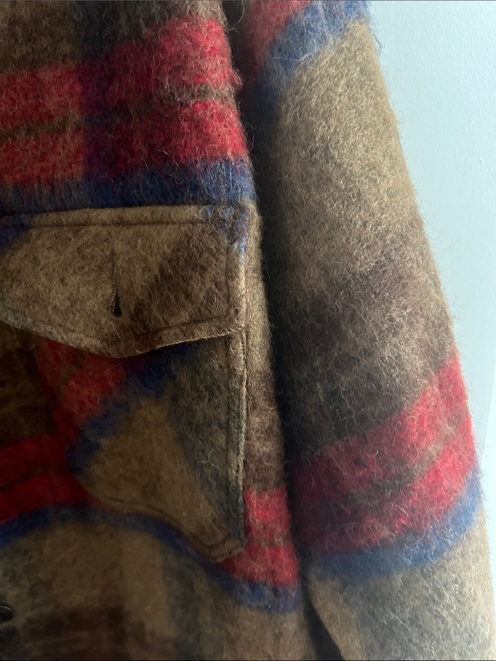 The J Peterman Company Brown Plaid Wool Overshirt Jacket - Picture 4 of 5